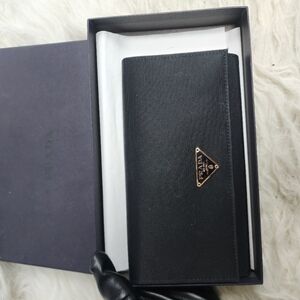 Prada Wallet Tessuto Nylon Clutch Authentic Purse Bag Black Luxury